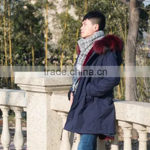Wholesale Price Hot Selling Popular Parka Jacket With Real Silver Fox Fur Hood Trim thumbnail-2