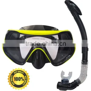 Mask and Snorkel Set for Adults - Anti-Fog Glass, Purge Valve, Snorkeling Splash Cap thumbnail-1