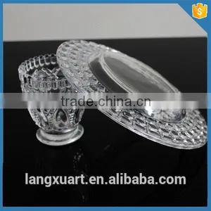 LXHY-T039 Hand Pressed Crystal Glass Cheap Oneycomb Wholesale Bulk Dinner Plate thumbnail-3