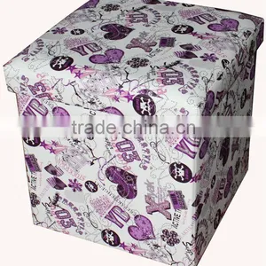 Stronger!! Love PVC Leather Folding Storage Ottoman thumbnail-1
