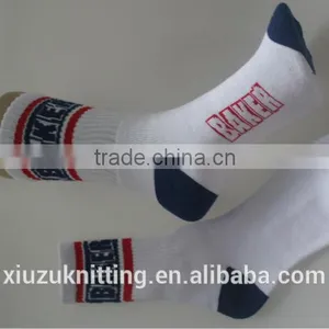 White Custom Logo Adult Men Terry Sole Rubber Socks thumbnail-1