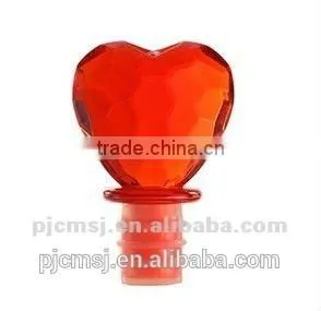 Crystal Red Heart Shaped Wine Stopper for Decoration CS-005 thumbnail-1