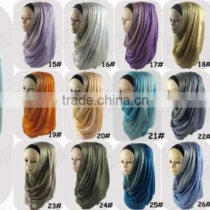 Wholesale Fashion Shimmer Lurex Viscose Shawl Hijab Dubai Muslim Hijab Scarf thumbnail-6