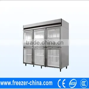 Glass Door Refrigerator, 6 Half Doors, Commercial Refrigerator thumbnail-1