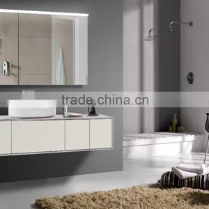 Modern Bathroom Mirror Cabinet With Led Illuminated Lights Inside thumbnail-1