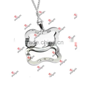 Alloy Silver Floating Plain Dog Bone Charms Lockets Necklace (DBN51114) thumbnail-4