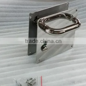 Mirror Polish Stainless Steel Door Lever Handle on Plate (WC Function) thumbnail-1