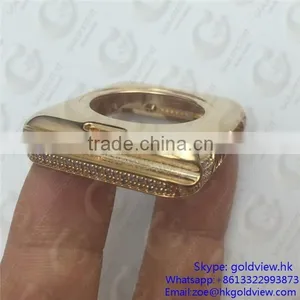 Newest Hot Selling, Crystal Steel Metal Case Housing for Apple Watch 24k Gold Plated thumbnail-5