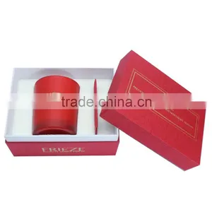 Red Cardboard Paper Candle Box With Lid and Paper Holder thumbnail-3