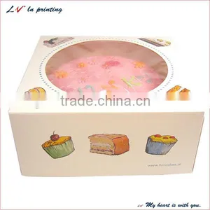 High Quality Custom Elegant Cake Boxes With Window and Different Lovely Patterns Made in Shanghai thumbnail-1