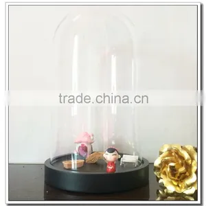 33*18 26*15 20*14 6*8cm Curios- Decorative Art Bell Jar | Vintage Style Bottle Charm Mini Glass Dome With Wood Base Terrarium thumbnail-3
