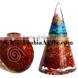 Chakra Orgone Cone:Wholesale Healing Orgone : Chakra Layered Orgone Cone thumbnail-2