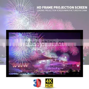 Fast Delivery HD 16:9 150 Inch Wall Mount Fixed Frame Projection Screen / Fixed Frame Projection Screen For Home Cinema thumbnail-4