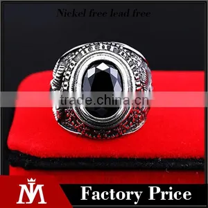 Vintage Cubic Zircon Engrave 316L Stainless Steel Finger Rings for Men thumbnail-1