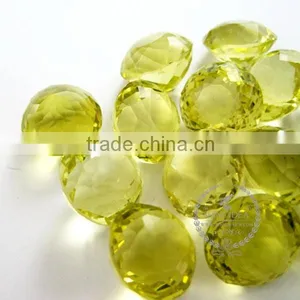 14-14.5mm Round Faceted Cut Natural Lemon Quartz Semi Precious Loose Stone Gemstone Diy Ring,earrings Cabochon 4110103 thumbnail-3