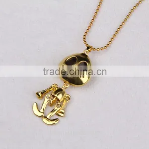 2015 New Fashion Vintage Imitation Jewelry Big Eyes UFO Alien Skull Head Pendants Long Sweater Chain Necklaces thumbnail-2