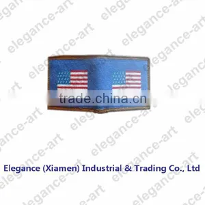 The Bi-Fold Needlepoint Flag Wallets With the Dark Bule thumbnail-1