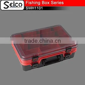 Black & Red Double Open High Qualityl Plastic Fishing Tackle Lure Box thumbnail-3