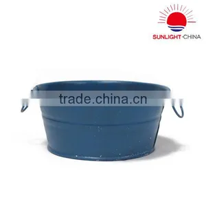 W018 Galvanized Flower Pot Metal Flower Planter With Handle thumbnail-1