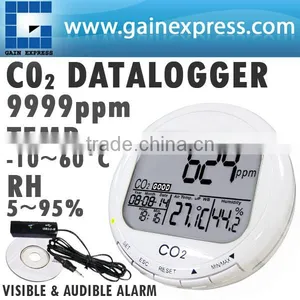 Digital 3-in1 CO2 Carbon Dioxide Sensor Desktop Indoor Air Quality Data Logger Temperature Relative Humidity RH 9999ppm Monitor thumbnail-1
