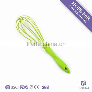 0300200 High Quality 12" Green Color Silicone Whisk With PP Handle thumbnail-1