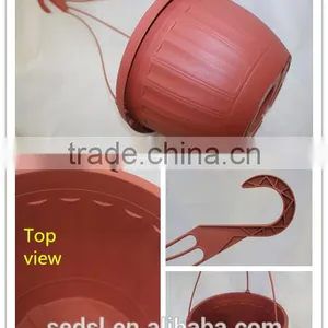 Custom Plastic Wall Mounted Hanging Self Watering Flower Pots With Hook thumbnail-2