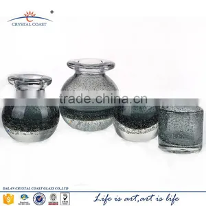 Red Bubble Clear Glass Cone Tealight Candle Holder thumbnail-2