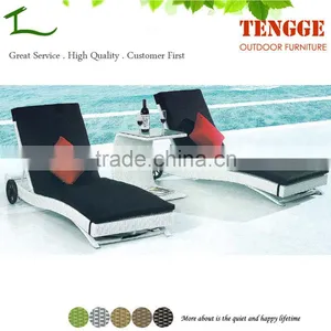Garden Sun Loungers Outdoor Rattan Lounge Bed thumbnail-1