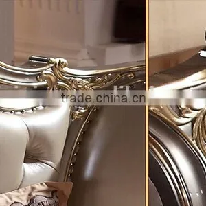 European Style Wood Carved Bed, Elegant and Royal King Size Bed, Luxury Bedroom Furniture Set (BF01-ML012) thumbnail-5