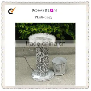 Antique White Garden Iron Bird Feeder thumbnail-1