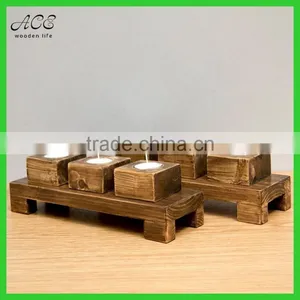 Antique Wood Candle Holder thumbnail-1