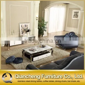 New Model Marble Top Coffee Table Set thumbnail-6