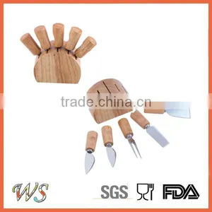 Eco Oak Wood Cheese Knife Tool Set thumbnail-1