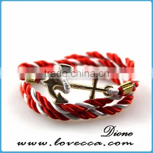 Cheap Handmade Customized Mens Anchor Bracelet, Nautical Rope Bracelet thumbnail-4