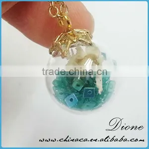 Real Flower Terrarium Necklace , DIY Glass Globes , Glass Globe Necklace thumbnail-5