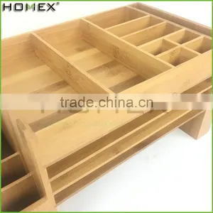 Bamboo Files Letter Desk Organizer Desk Supplies Caddy Homex-BSCI Factory thumbnail-1