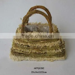 Square Flower Basket With Handle thumbnail-1