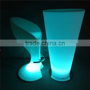 Wholesale Stylished Commercial Fashion Full Color Night Cluded LED Stool Chair With Rechargeable Battery thumbnail-5