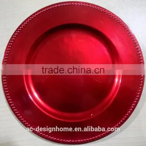 RED FOIL PP PLASTIC CHARGER PLATE thumbnail-1