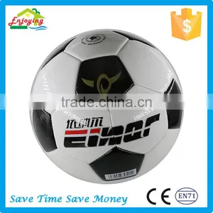 Black and White Rubber Bladder Outdoor Soccer Ball for Adults thumbnail-2