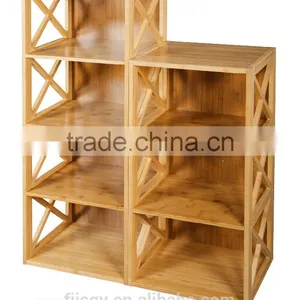 Factory Price Bamboo Bookshelf, Modern Display Shelf thumbnail-1