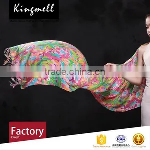 Custom Floral Digital Printed Cashmere Scarf for Ladies in Spring thumbnail-1