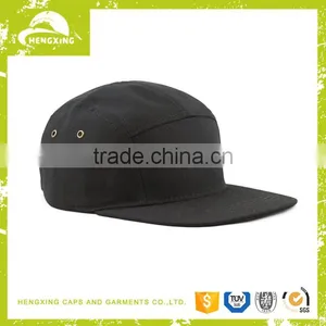 Black Cheap 5 Panel OEM Snapback Caps thumbnail-1