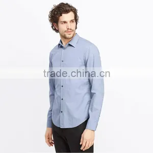 Wholesale Men's Business Custom-made Factory Price Linen Mens Shirts Long Sleeve thumbnail-1