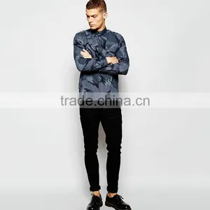 Mens Cheap Flannel Shirt Wreath Shirt With Camo Print thumbnail-4