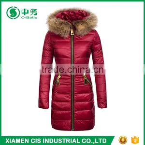 Top Quality Winter Windproof Warm Women Duck Down Coat With Fur Collar thumbnail-3