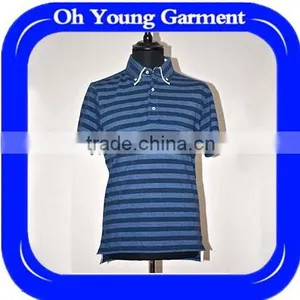 China Supplier Mens Slim Fit Blank T-shirts New Stylish Strip Design Short Sleeve Mens Polo Shirts thumbnail-1