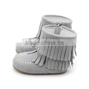 Snow Boots Grey Suede Kids Fashion Winter Boots thumbnail-1