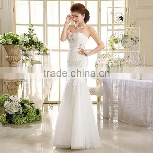 Wholesale Price Fishtail Wedding Dress With Appliques Designs thumbnail-2