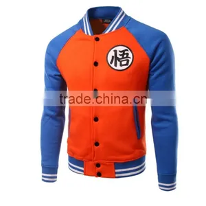 Autumn and Winter Men With Cashmere Raglan Sleeve Seven Dragon Ball Anime Baseball Jacket Coat Hoody Wukong thumbnail-4
